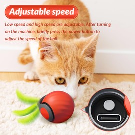 LGGbaodan Interactive Cat Toy,Speedy Tails 2.0 2025 Smart Interactive Cat Toy Balls,Automatic Moving Balls for Cat Dog,Self Rolling Smart Cat Toy Ball Interactive Cat Toys. Orange&Blue
