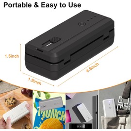 Mini Bag Sealer Rechargeable Chip Bag Sealer Handheld Heat Sealer and Cutter Machine Sealer Portable Bag Resealer with 1300mAh for Plastic Snack & Chip