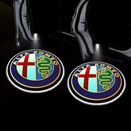 KLIFE LIMITED 2Pcs LED Car Door Welcome Light HD Projector Lamp Accessories For Honda Civic Fit Accord City Vezel CR-V S660 Odyssey HR-V:_ALFA ROMEO