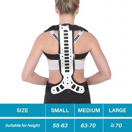 SISYUJIK Posture Corrector Back Support for Hunched Back, Kyphosis and Vertebral Compression Fracture Men and Women (Medium)