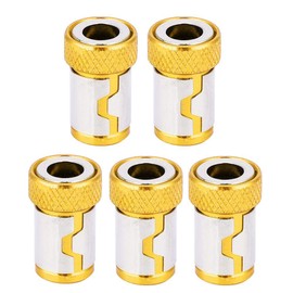 5Pcs Screwdriver Magnetic Ring Bit, Magnetizer Ring Aluminum Alloy Screw Anti Slip Accessories Size Approx 15 x 23mm for 1/4 Screwdriver Bits Power Bits Yellow