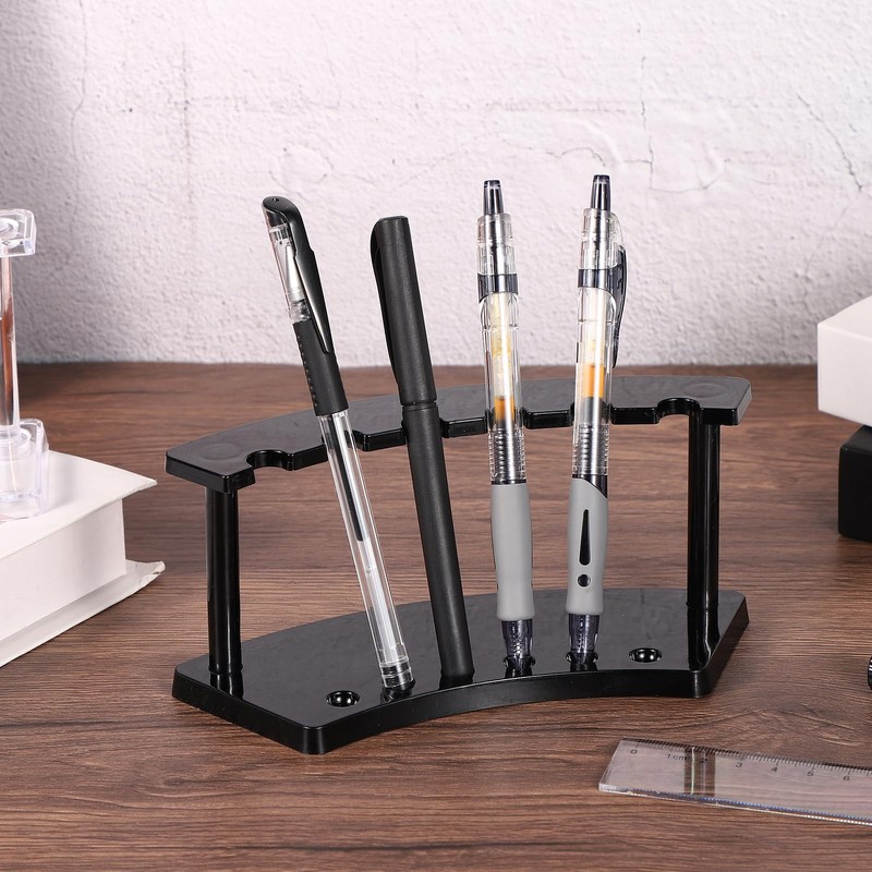 PATIKIL 2Pcs Horizontal Acrylic Pen Holder Display Stand Pen Rack