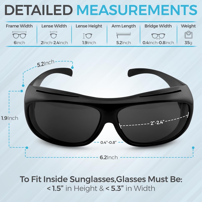 iSafety Polarized Cataract Surgery Recovery Sunglasses – UV400 Wraparound Protective