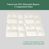 Be4Ever Sugarcane Bagasse 5 Compartment Plates Rigid & Durable Divided