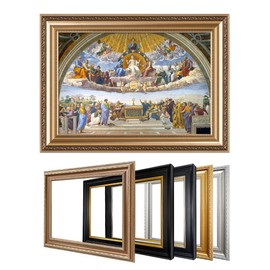 IPIC - Disputation of the Holy Sacrament by Raphael, Giclee Prints on Cotton Canvas with Selectable Frame Options Classic Framed Wall Art for Living Room, Dining Room, Bedroom Decor