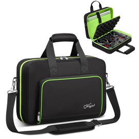 SNIGJAT DJ Controller Case Compatible for Party Mix Ⅱ/ DJControl Inpulse 200/ DJControl Inpulse 200 MK2/ Maschine Mikro Mk3, Padded DJ Controller Bag with Multi-pocket for 14" Laptop, Cables