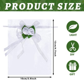 Whaline 60Pcs Tulip Organza Gift Bags White Tulip Wedding Favor Gift Bags Drawstring Jewelry Candy Bags for Wedding Christmas Valentine Shower Party Favor Jewelry Decoration, 3.9x4.7Inch