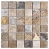 Tenedos 2 inch Scabos Tumbled Travertine Mosaic Tile – Natural