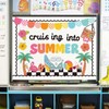JarThenaAMCS 78Pcs Retro Summer Beach Bulletin Board Decor Set Groovy