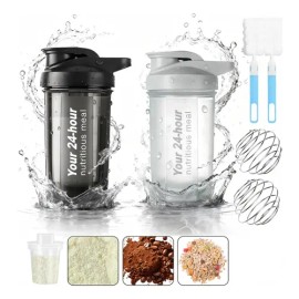 2pcs Shaker Proteína 500ml Con Esfera Mezcladora Genérico                                                                                             