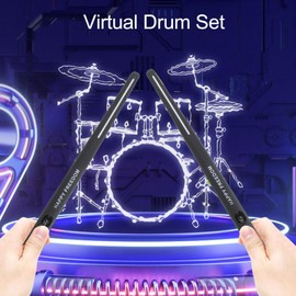 Electric Air Drumstick Set, Portable Virtual Drum Stick Set with Pedal, Audio Converter, Electronic Drums with 3D Motion Detection for Adults, Kids
