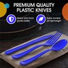 Exquisite Disposable Dark Blue Plastic Knives 200 Pcs - Heavy