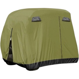 Aftermarket All Weather 2 Passenger Golf Cart Cover Green Fits Yamaha EZGO and Club Car
