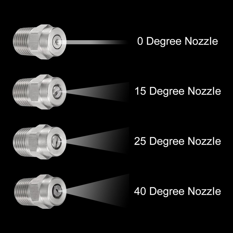 uxcell 4Pcs Pressure Washer Tip 1/4" Male NPT Threaded Spray
