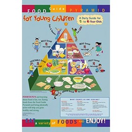 Food Guide Pyramid for Young Children Poster 24x36 Detailed Colorful Informative Healthy Lifestyle