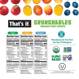 That’s It Crunchables Fruit Snack Variety Pack, 18 Count – Vegan, Gluten-Free.