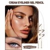Dark Brown Matte Eyeliner Gel Pencil, Waterproof Smudge-Proof Retractable Eyeliner,