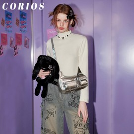 CORIOS Ladies Handbag Fashion Shoulder Bag Soft PU Leather Crossbody Bag Women Top-handle Bag Messenger Bag Medium Capacity Hobo Bag Satchel Bag Elegant Tote Bag for Shopping Travel Office Pewter