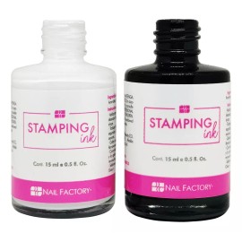 Nail Factory Duo Tinta Para Sellos Blanco Negro Decoracion, Nail Factory