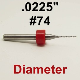 .0225" #74 Carbide Drill Bits Fifty Pieces - 1/8" Shanks - Factory Resharpened