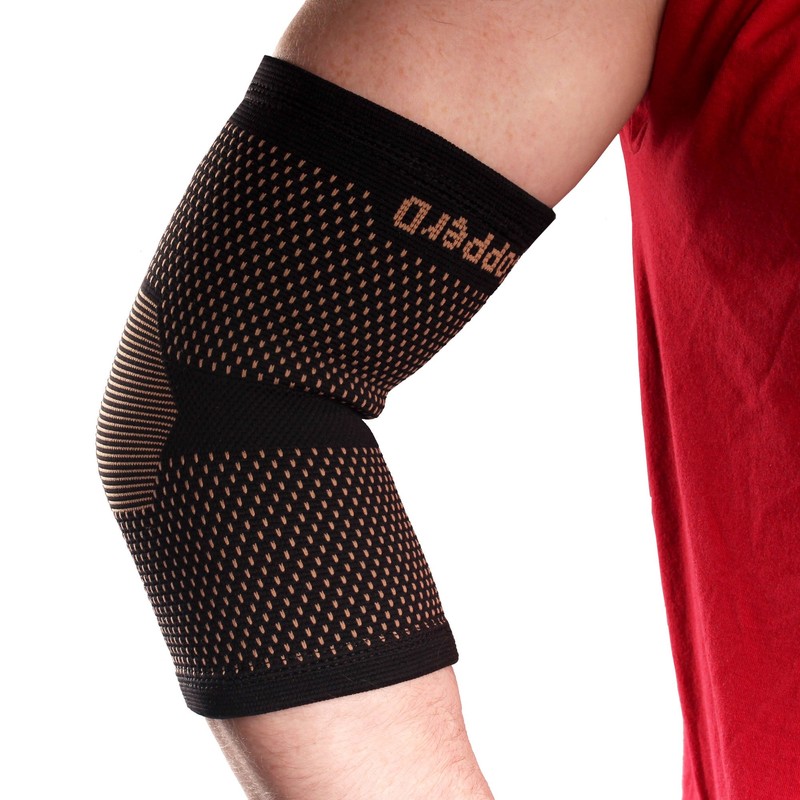 Copper Compression Elbow Sleeve - Black - Small/Medium - 10