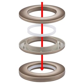 KIOVINO Juego de 30 Ojales para Cortina de 42 mm de diámetro Interior, Anillos de Cortina de plástico nanosescala de bajo Ruido (Café)