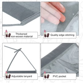 Headband Storage Holder Padded Headband Organizer Hairbands Hanging Organizer with PVC Clear Pockets Container Hair Accessory Hanging Hair Clasp Rack Display Stand (8.7 inches, Gray)