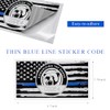 4PCS Thin Blue Line Sticker Code 4, Police Support Sticker