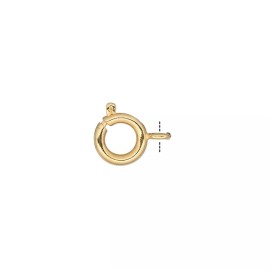 Platinum 100 Gold Plated Brass 9mm Spring Ring Clasps with Open Connector Ring