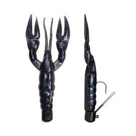 Lunkerhunt Pre-Rigged Finesse Craw - Black Blue Fleck