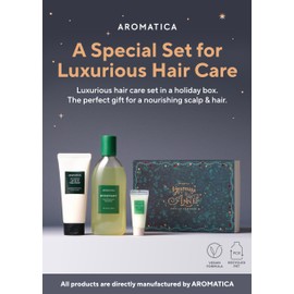 AROMATICA AROMATICA Rosemary Hair Care Holiday Gift Set - Shampoo for hair growth & Heat Protection Leave in Treatment & Scalp Treatment - Vegan and Silicone Free