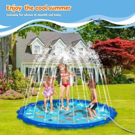 Obuby Sprinkle & Splash Play Mat, Sprinkler for Kids,Upgraded 68' Summer Outdoor