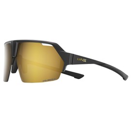 KAPVOE Polarized Cycling Sunglasses Sports Glasses with 2 Interchangeable Lenses UV400 Protection Men Women Bicycle Goggles MTB BMX Fishing Running Riding Golf Driving Bike Softball Baseball 04