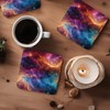 Space Coaster Set, Multicolour Universe Galaxy Art 9cm Glossy Wood