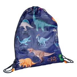 PERLETTI Children's Sports Bag for Shoes with Pirate Dinosaur - Gym Bag Boys Impermeable for Nursery Travel Sports - Shoe Bag Sports Bag Blue Light Blue with - 39 x 31 cm, Dinosaurs