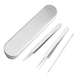 Acne & Blackhead Sebum Removal Tweezers (Straight, V-shape, YouTube Style) Option 6 - Straight Tweezer 2ea