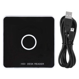 UHF RFID Card Reader, 915MHZ Desktop Reader Writer Contactless Smart Card Reader with LED Indicator Light, USB Interface, Support PC Phone Tablet