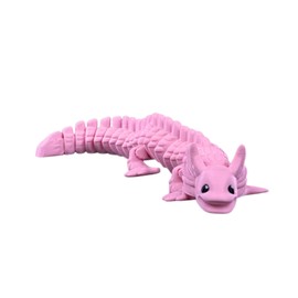 BuildInk™ Flexolotl – 3D Printed Articulated Axolotl Figure – Flexible Desk Companion – Collectible Display Piece – Pink PLA