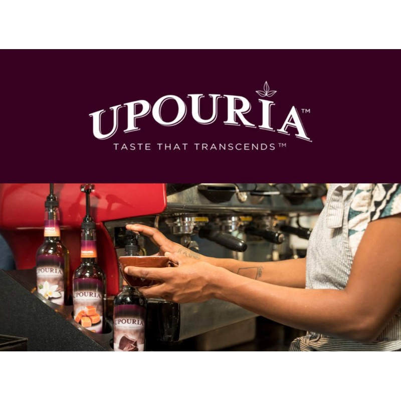 Upouria Caramel Coffee Syrup Flavoring, 100% Vegan, Gluten-Free, Kosher, 750ml