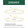 ZHESHY Bracelet Women's Gold Silver Chain Bracelets Set 14k Gold-Plated