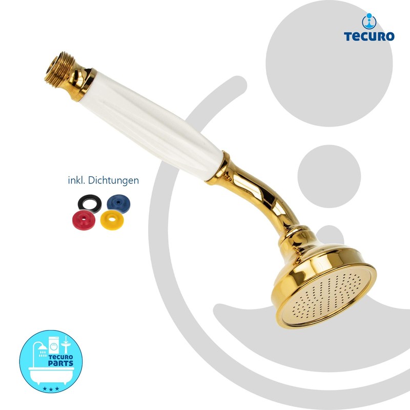 Tecuro Nostalgie – 1-Jet Hand Shower Gold Metal Design