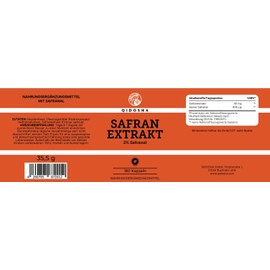QIDOSHA® Premium Saffron Extract, 180 Capsules in Pharmacist Glass, 30mg per Capsule with 2% Saffron and 3.5% Crocin, Derived from the Stigmas of Moroccan Saffron Flowers