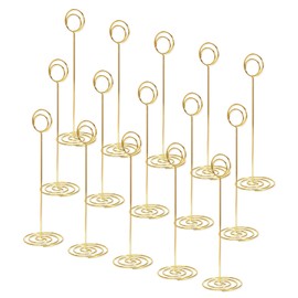 JAPCHET 15 PCS Gold Table Number Holders, 8.6 Inch/220mm Tall Table Number Stands, Gold Place Card Holder for Wedding, Party, Restaurant