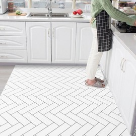 Large leather kitchen mat, waterproof PVC, large kitchen mat, large kitchen mat PVC/120x180_Dark Snow / 대형 가죽 주방매트 방수 PVC 대형주방발매트, 대형주방매트PVC/120x180_다크스노우