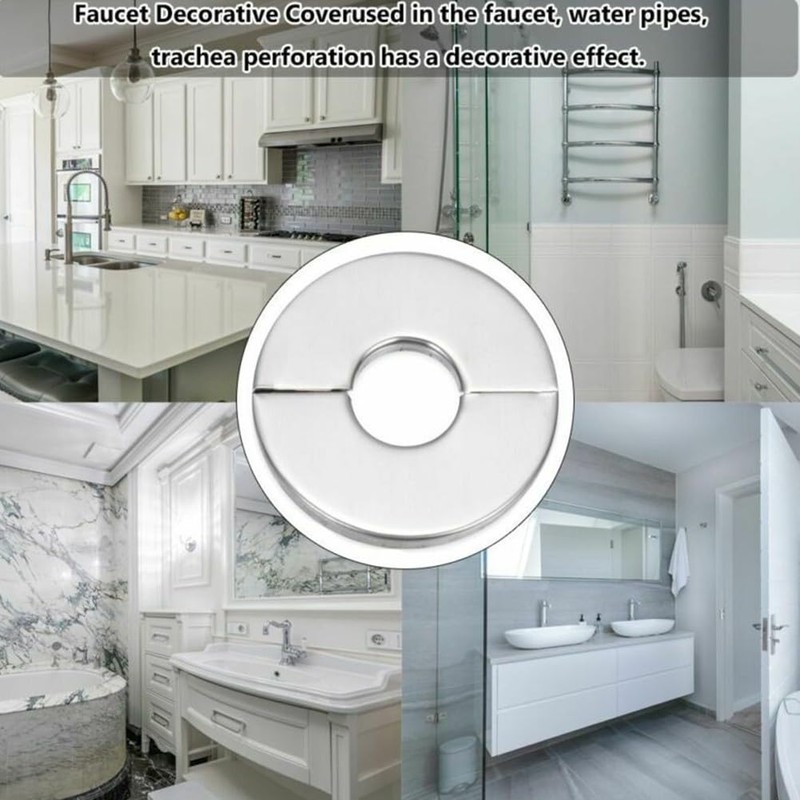 Stainless Steel Water Pipe Wall Covers Bathroom Shower Faucet Decorative