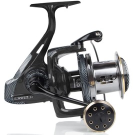 HPLIFE Surf Fishing Reel, 18.7oz Carbon Fiber Spinning Reel 8000/10000/12000 Long Casting Ultra Smooth 10+1 Stainless BB, 66LBS Max Drag Power Saltwater Ocean Offshore Fishing (KCN4, 12000)
