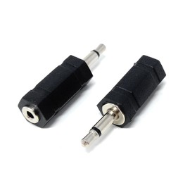 DRUT 2pcs 3.5mm Mono Jack Male to 2.5mm Mono Jack Socket Female Audio Cable Adapter Black