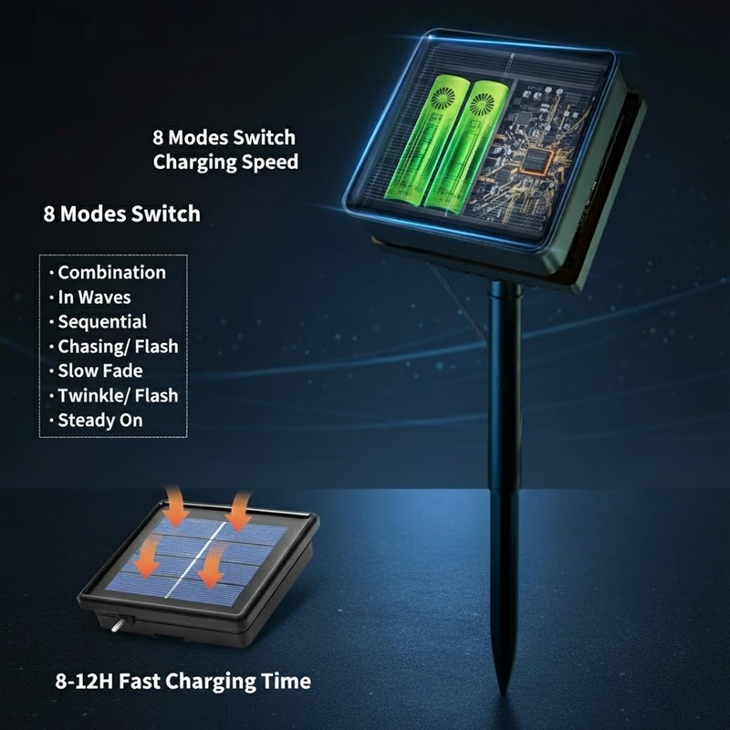 CVchancin Solar Rope Lights Outdoor Waterproof, 39FT 100 LED Tube