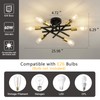 6-Lights Sputnik Semi Flush Mount Ceiling Light Fixture Modern Metal