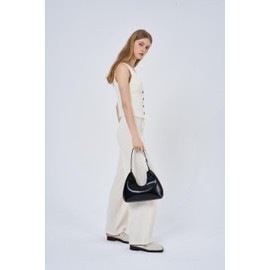 Crescent Bag Small Shoulder Bag Half Moon Mini Purse Everyday Trendy Purses for Women 2025, Black